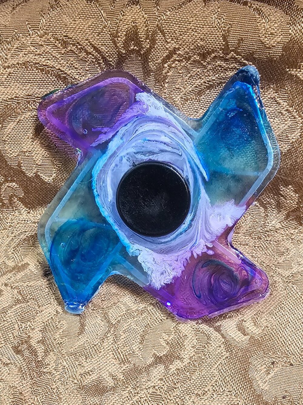 Handmade Resin Nebula Fidget Spinner | Blue & Purple Galaxy